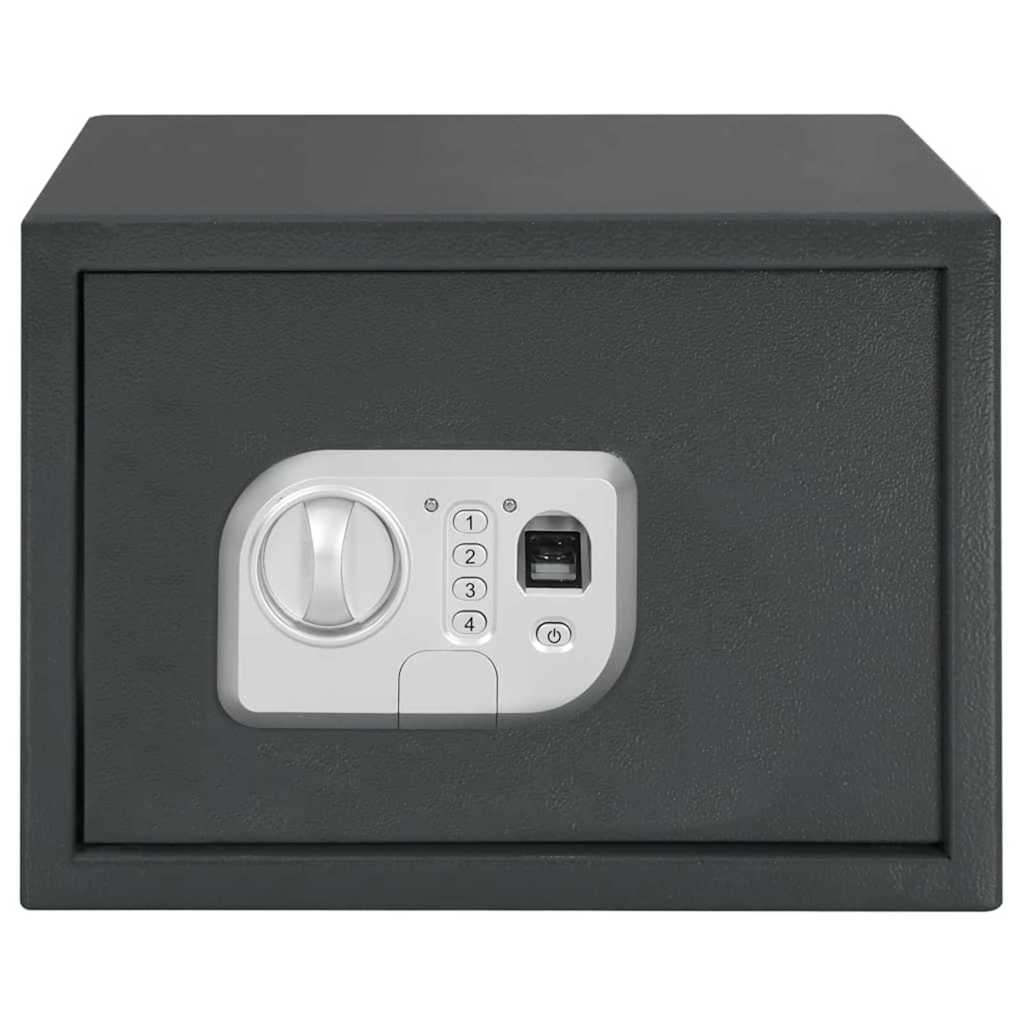 Digitaler Safe mit Schloss Dunkelgrau 31 x 20 x 20 cm Stahl