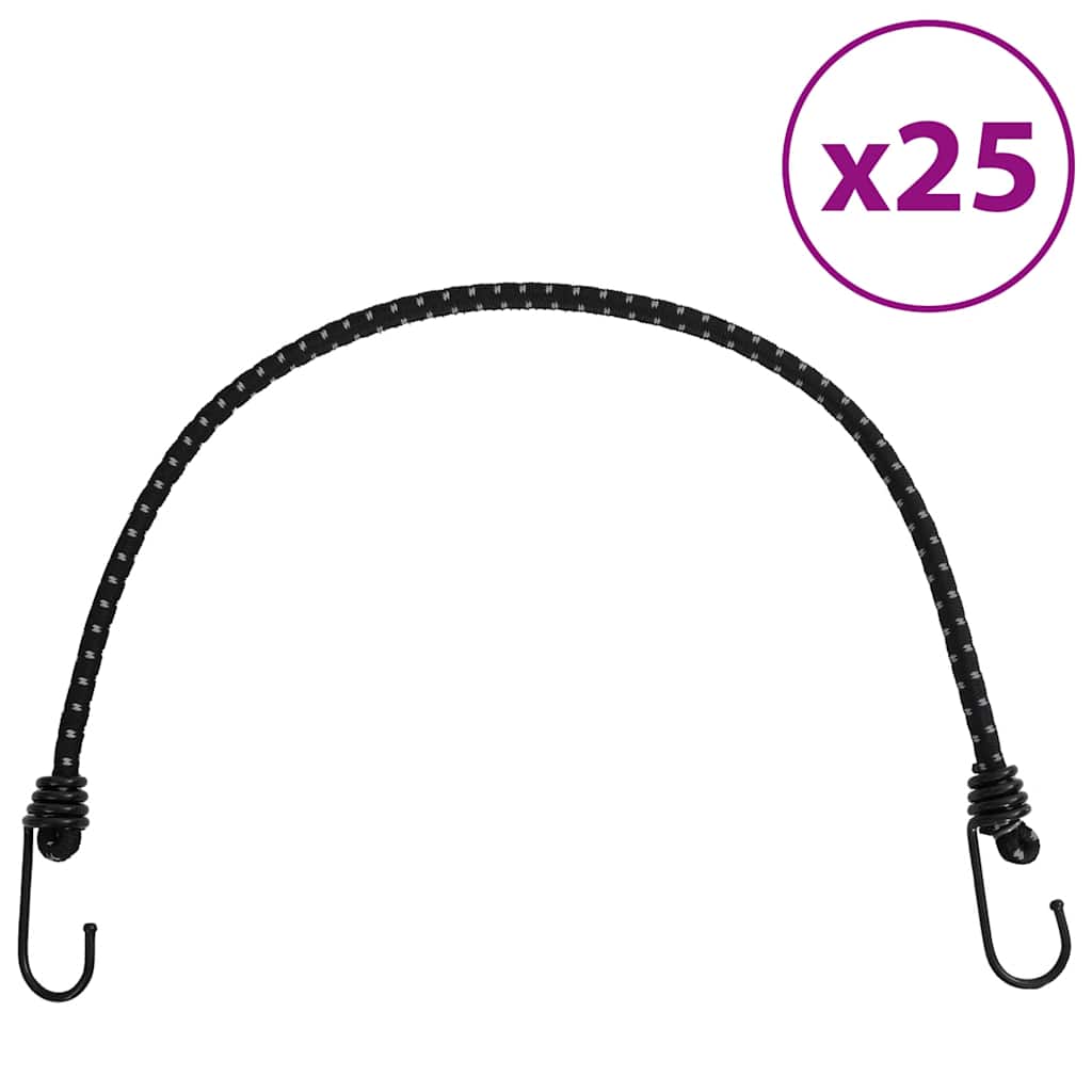 Gummiseile Reflektierend mit Haken 25 Stk. 38 cm
