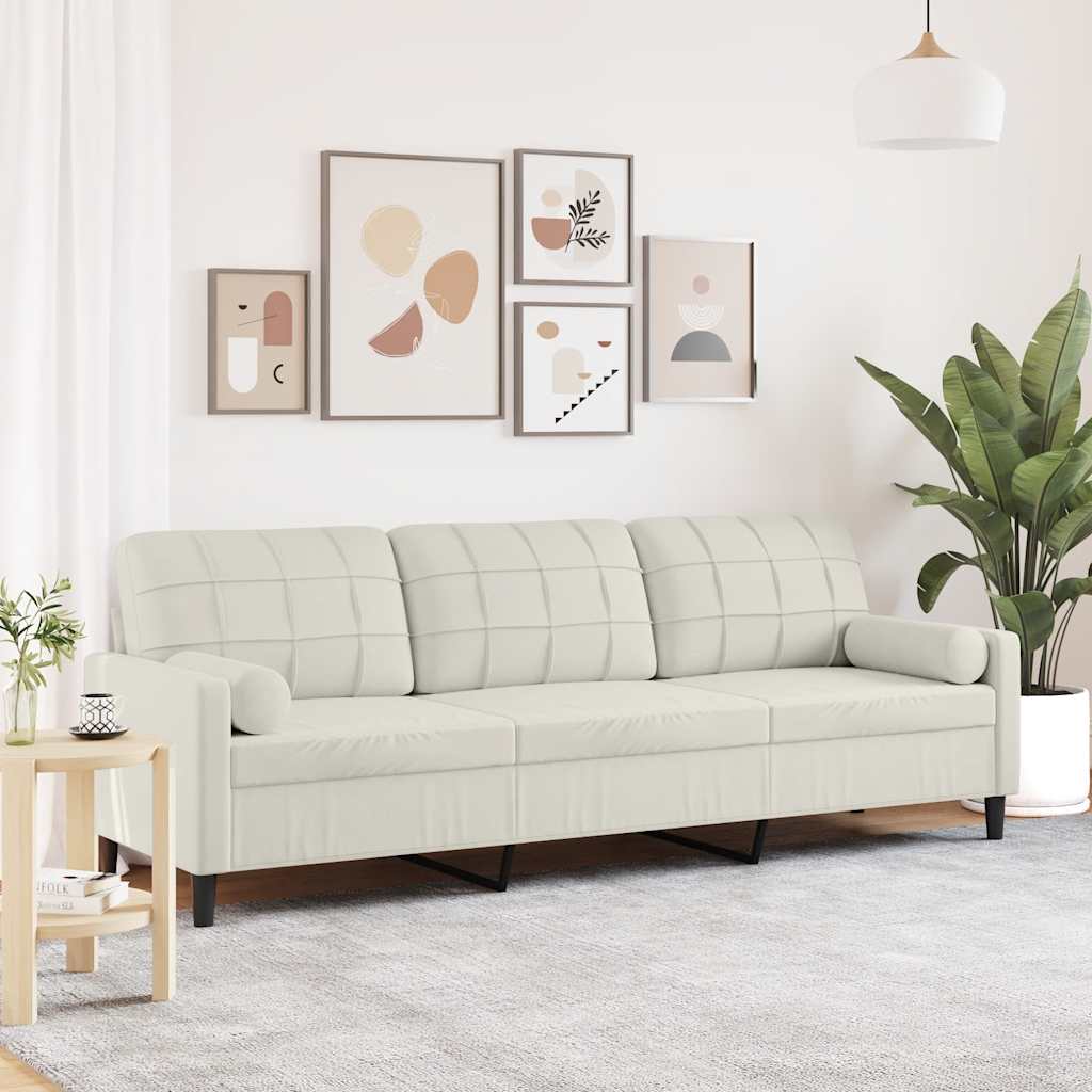 2-Sitzer-Sofa mit Zierkissen Hellgrau 120 cm Samt