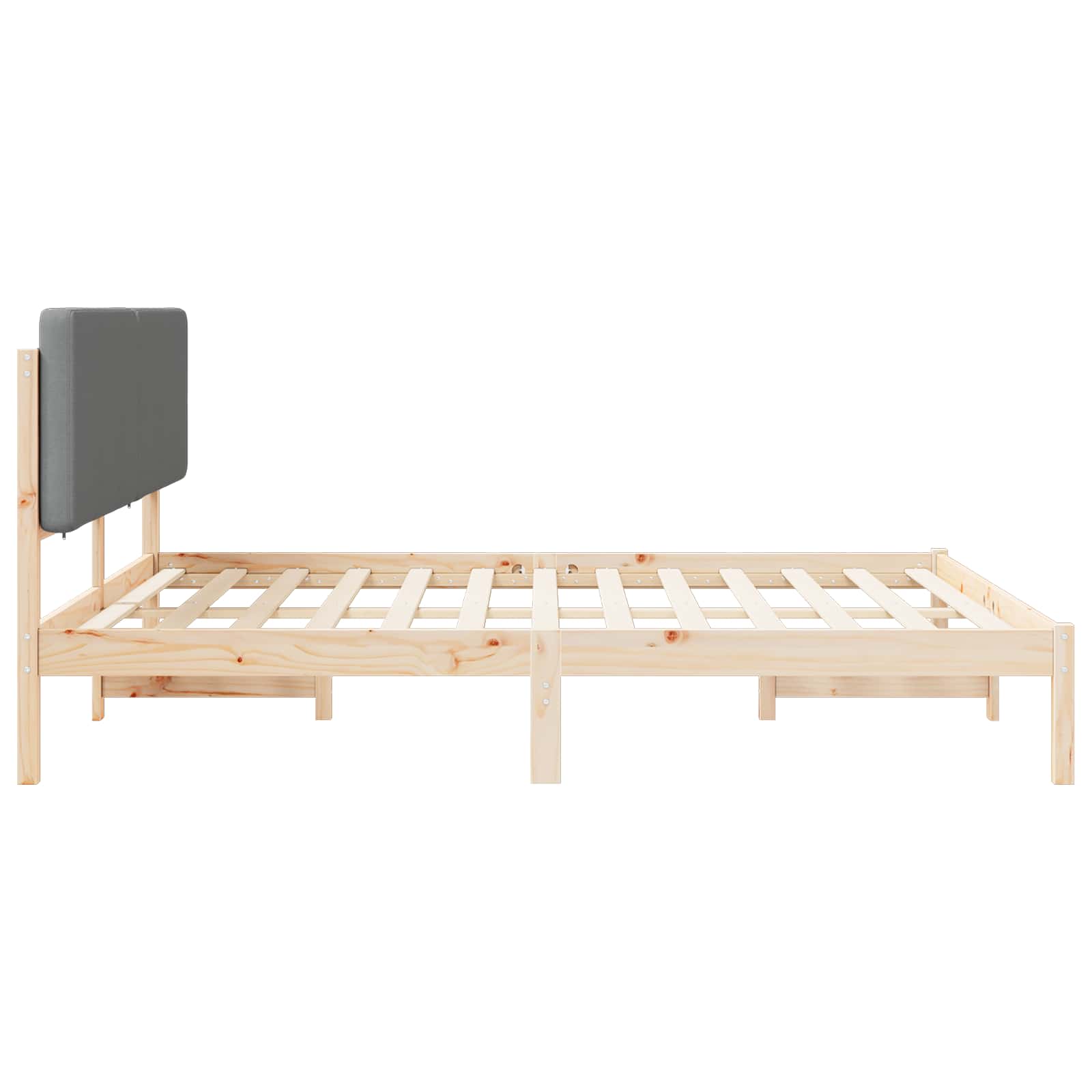 Bettgestell mit gepolstertem Kopfteil Hellgrau 200 x 200 cm