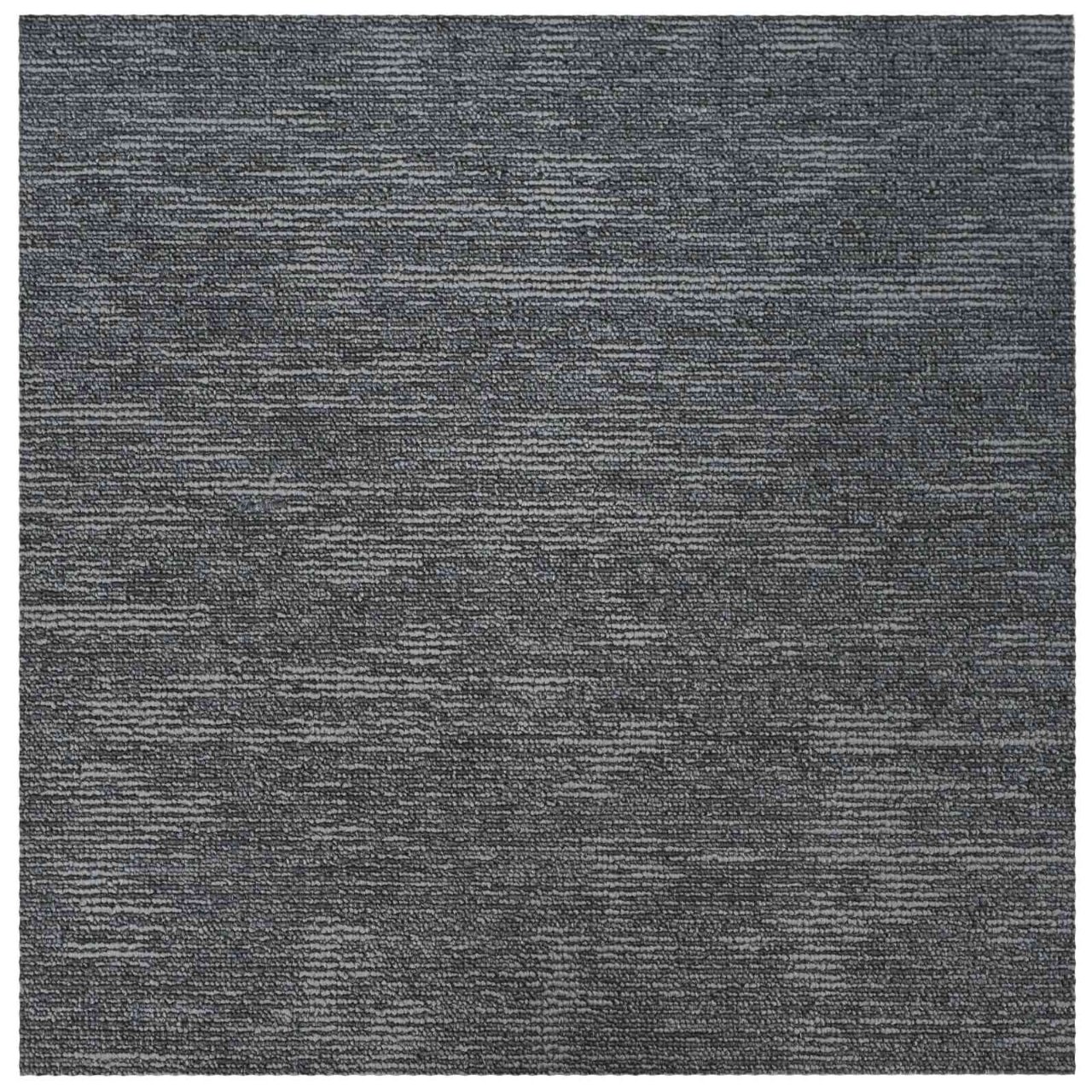 Teppichfliese Hellgrau mit Streifen 50 x 50 cm 4 pcs