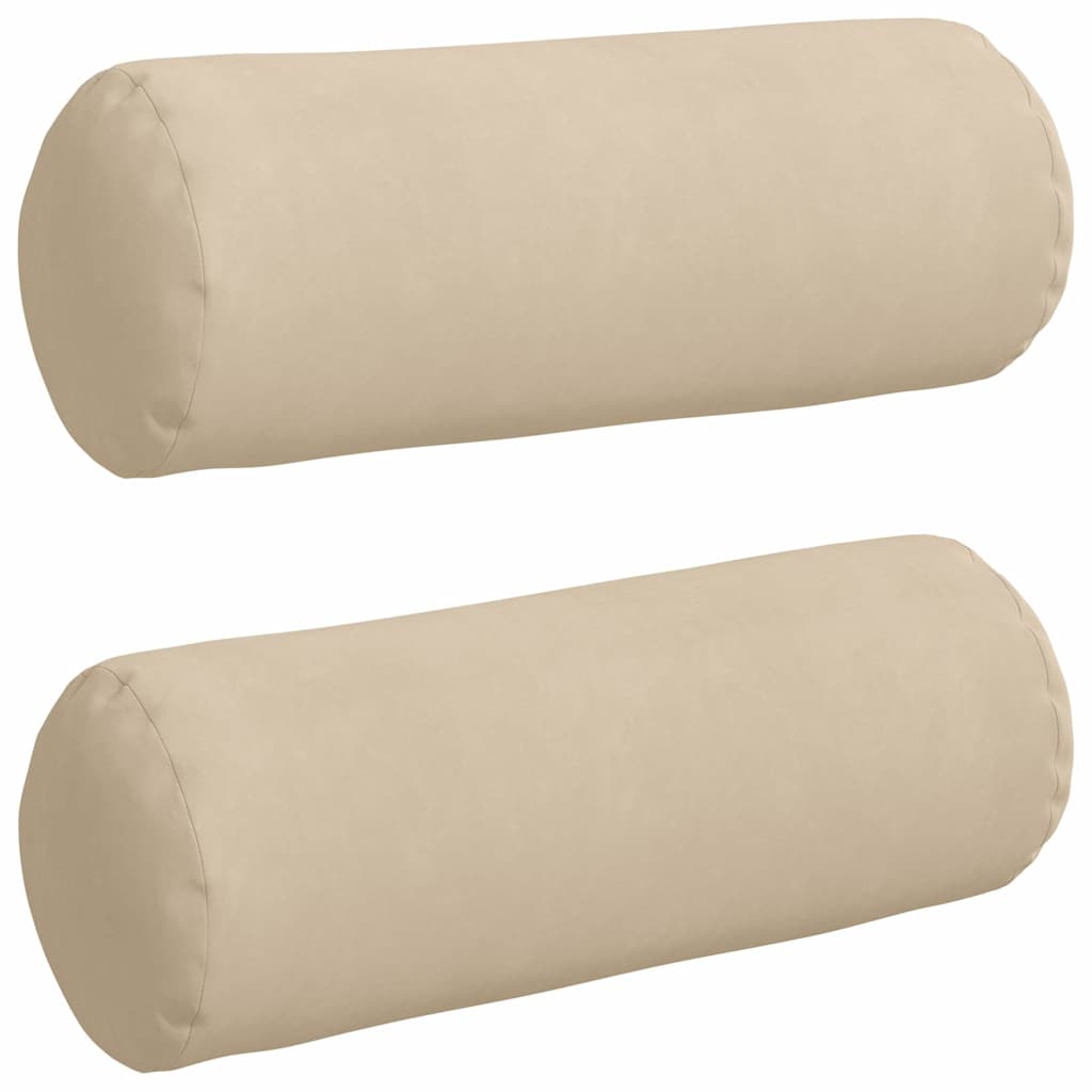 Bolsterkissen 2 Stück Taupe Ø 15 x 40 cm Mikrofaserstoff