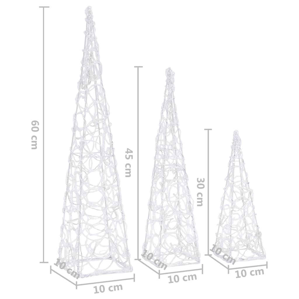 LED-Leuchtkegel Acryl Deko Mehrfarbig 90 cm
