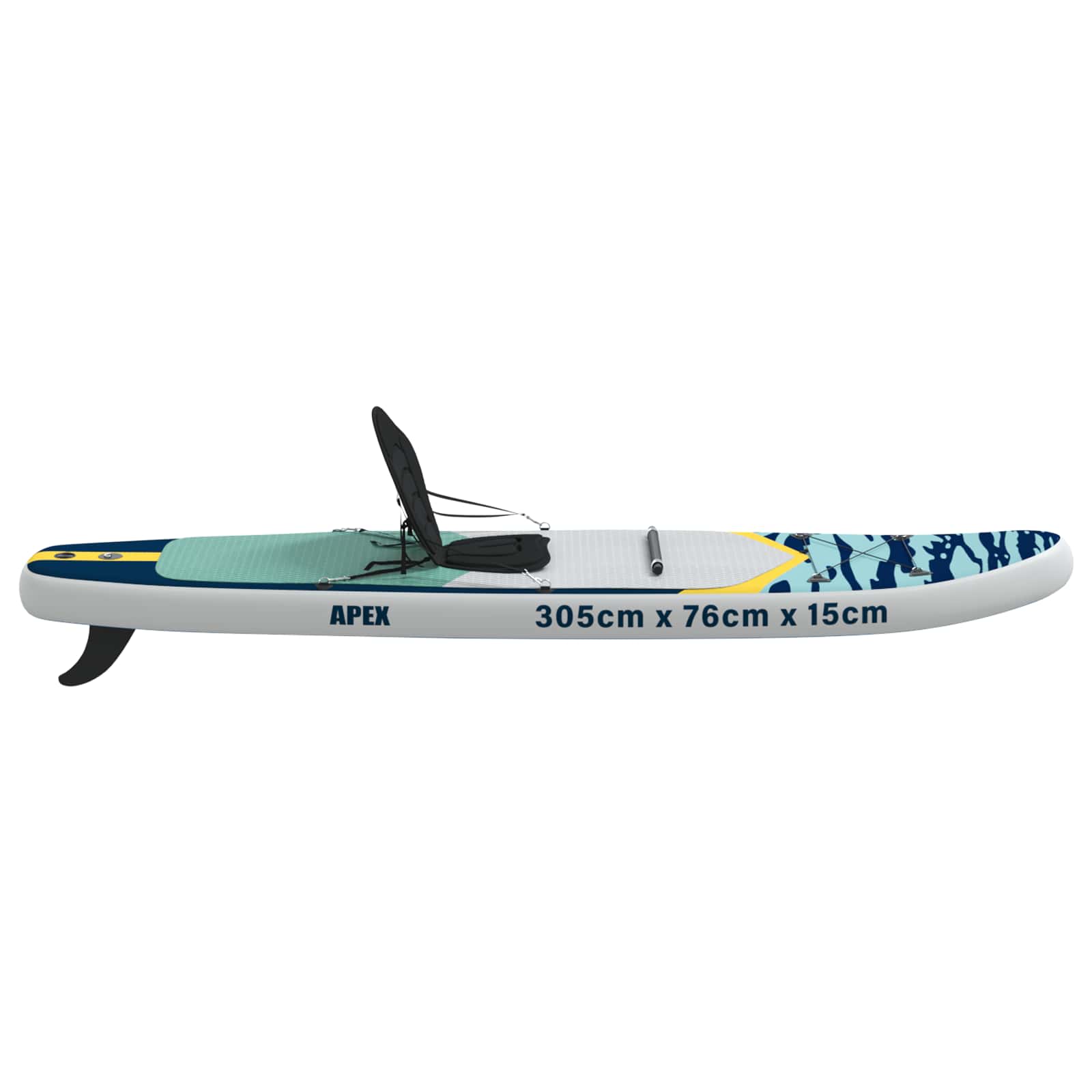 SUP Board mit Sitz 2-in-1 POSEIDON 305 x 76 x 15 cm Grün für