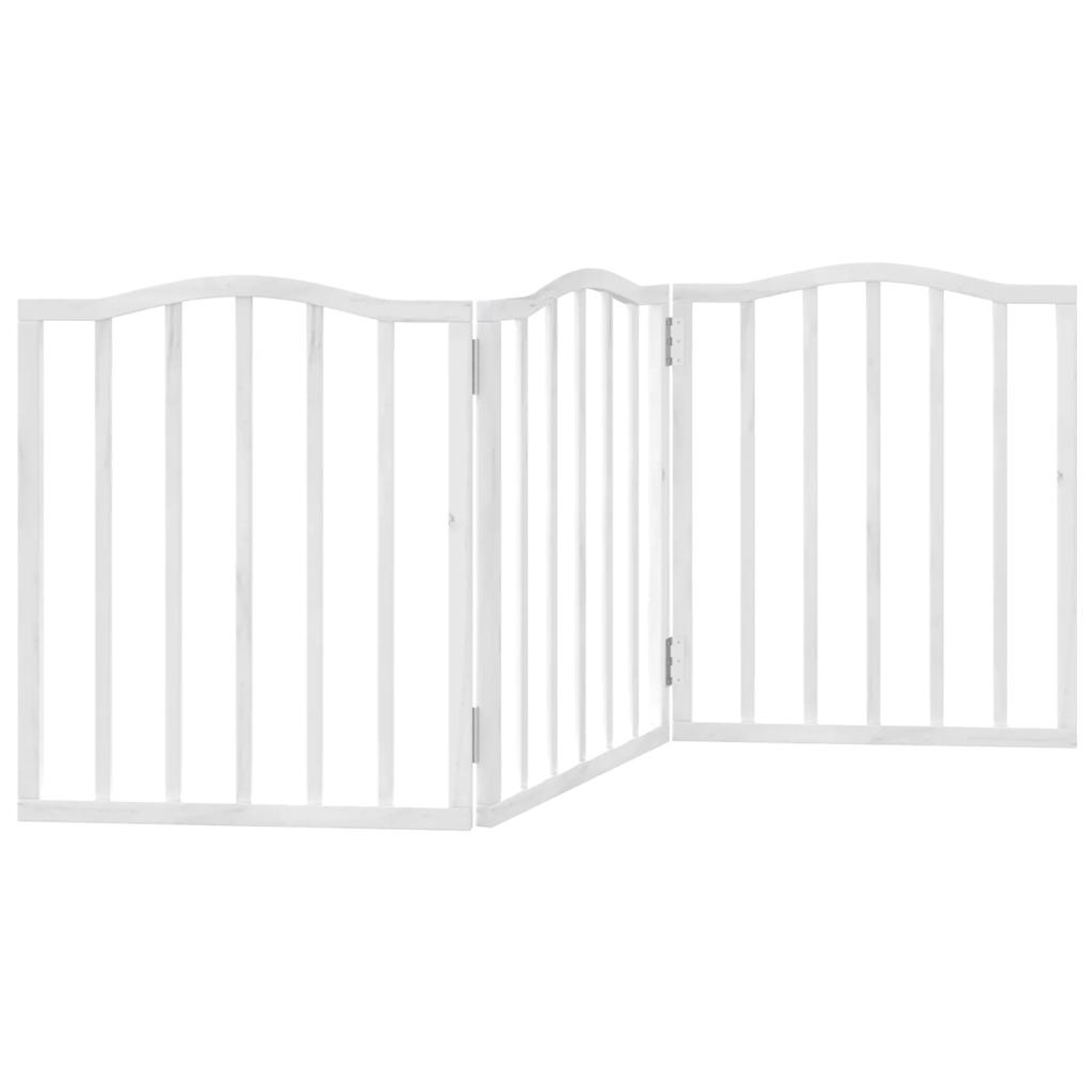 3-tlg. Hundetor Faltbar 150 cm Pappelholz