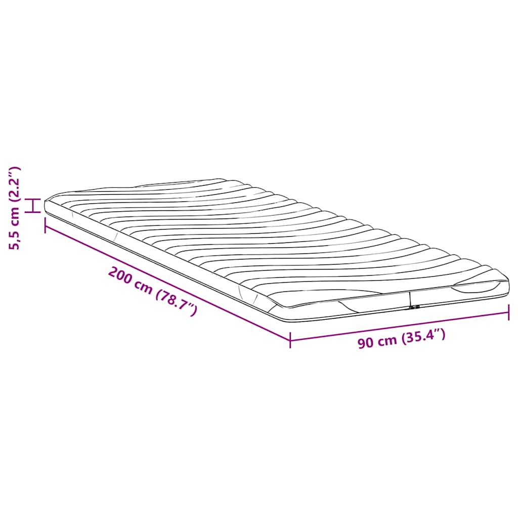Matratzenauflage Weiß 70 x 200 cm Strickstoff