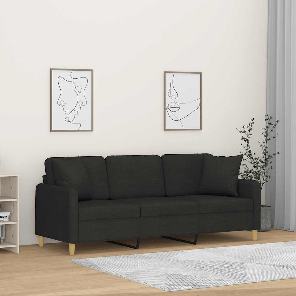 2-Sitzer-Sofa mit Zierkissen Braun 120 cm Stoff
