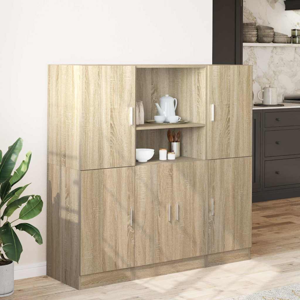 3-tlg. Küchenschrank-Set Weiß Holzwerkstoff
