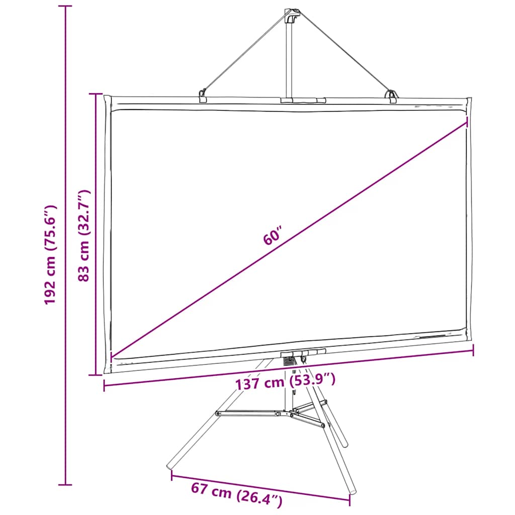 Projektionsleinwand mit Stativ 50 Zoll 4:3