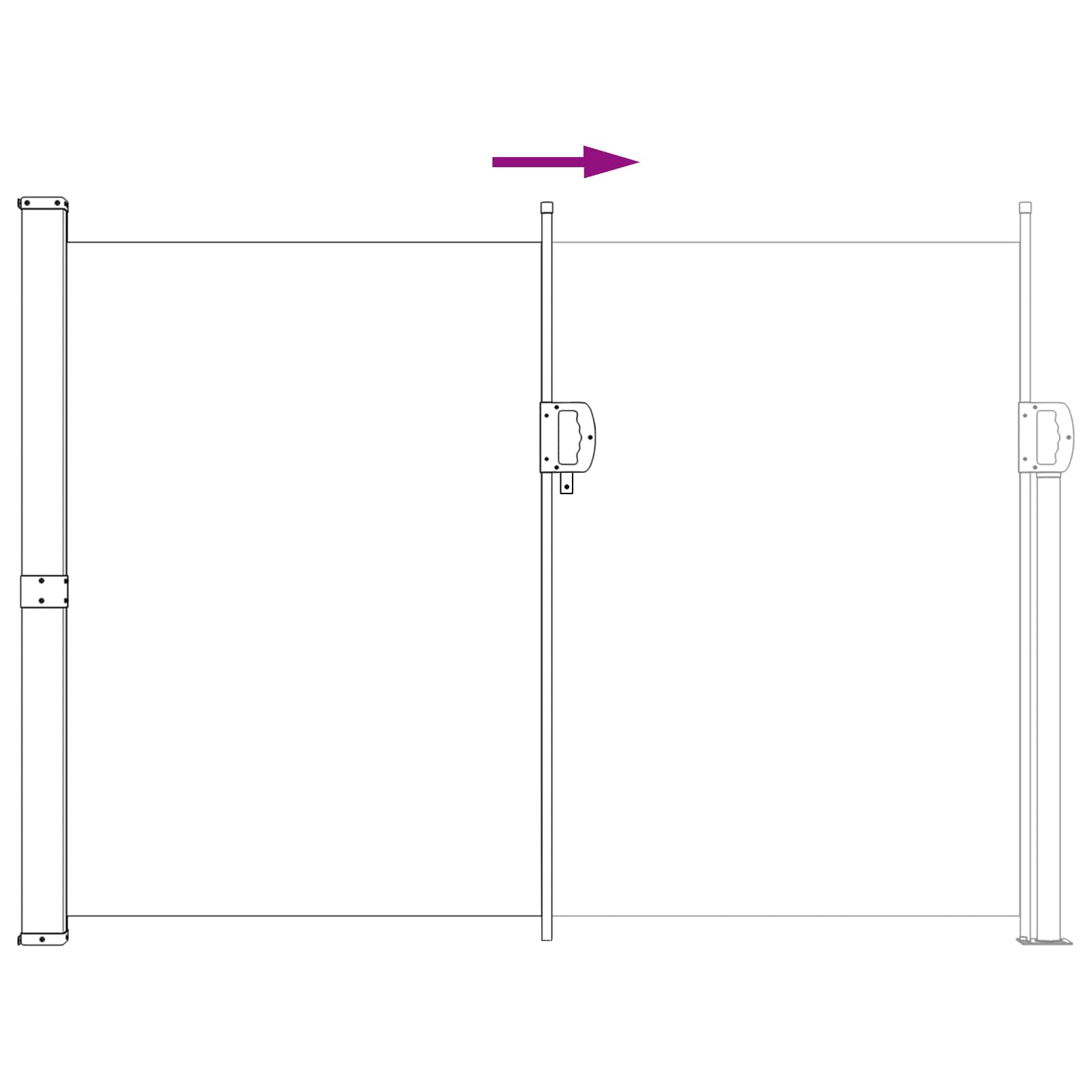 Ausziehbares Seitenmarkise Anthrazit 300 x 100 cm Polyester