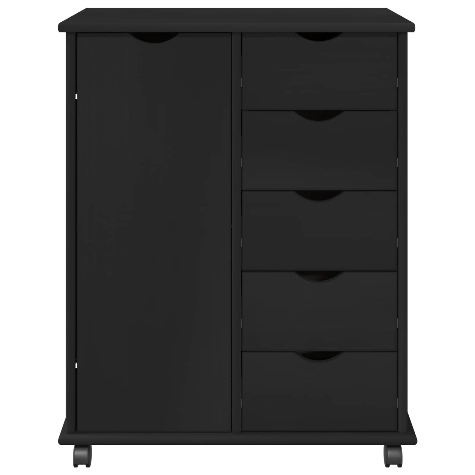 Rollschrank Honigbraun 63,5 x 39 x 79 cm Massivholz Kiefer