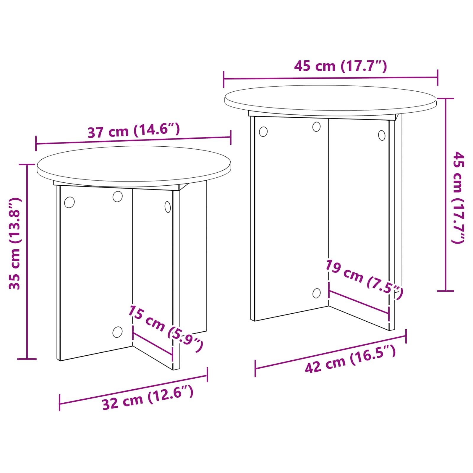 Beistelltisch-Set mit Speicher 2 pcs Holzwerkstoff
