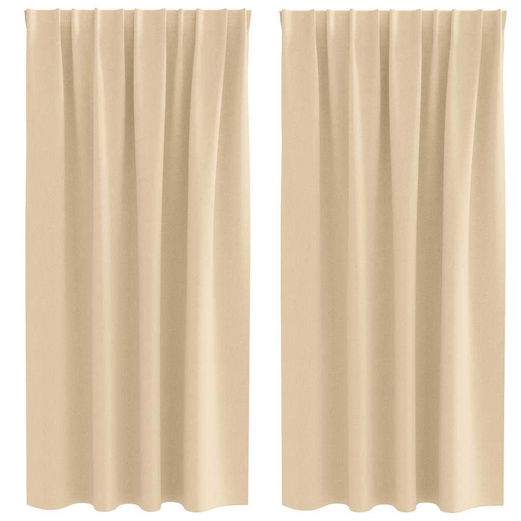 Verdunkelungs-Vorhänge mit Ringen 2 pcs Beige 140 x 140 cm