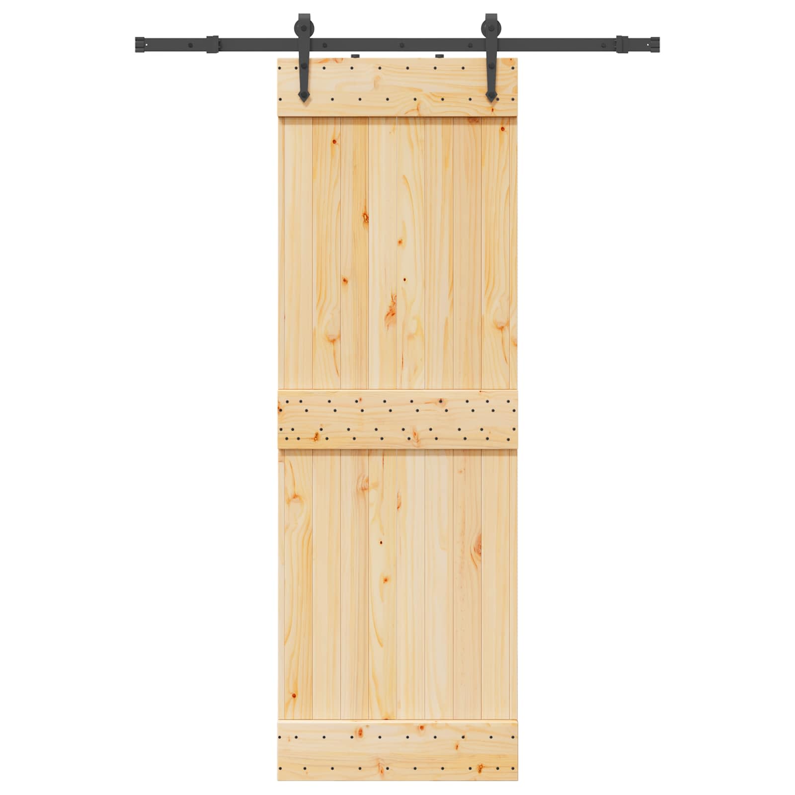 Schiebetür NARVIK Natürlich und Schwarz 70 x 210 cm (152,5 cm)