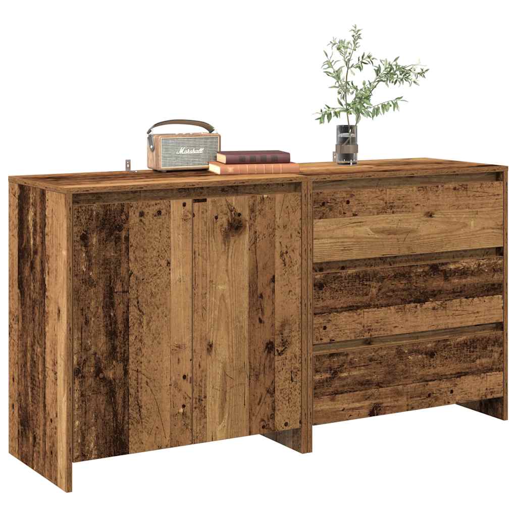 2-tlg. Sideboard Weiß Holzwerkstoff