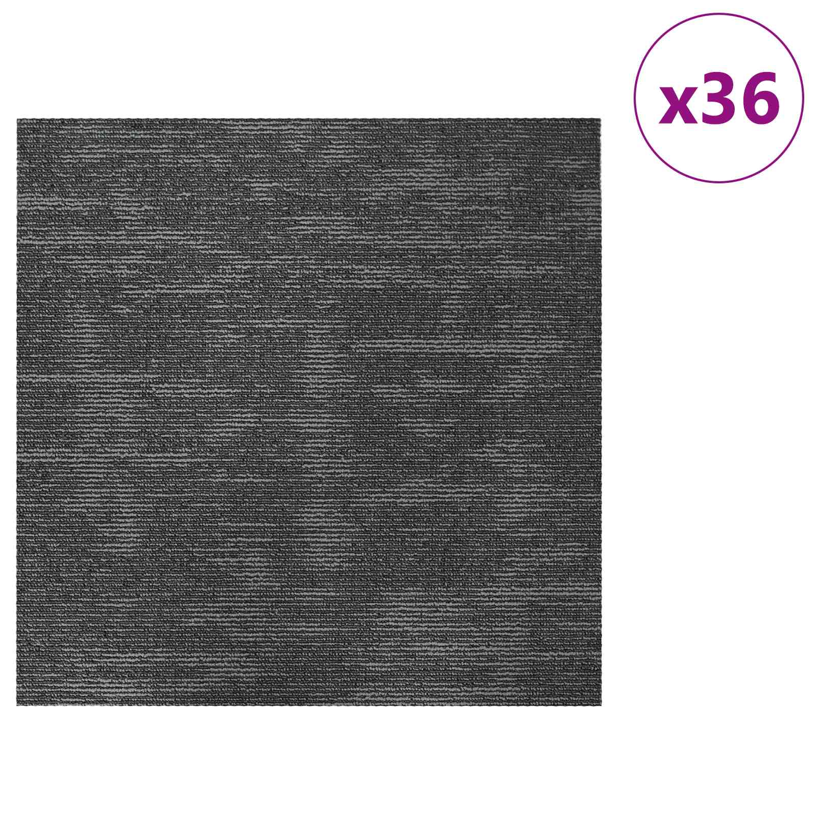 Teppichfliese Hellgrau mit Streifen 50 x 50 cm 4 pcs