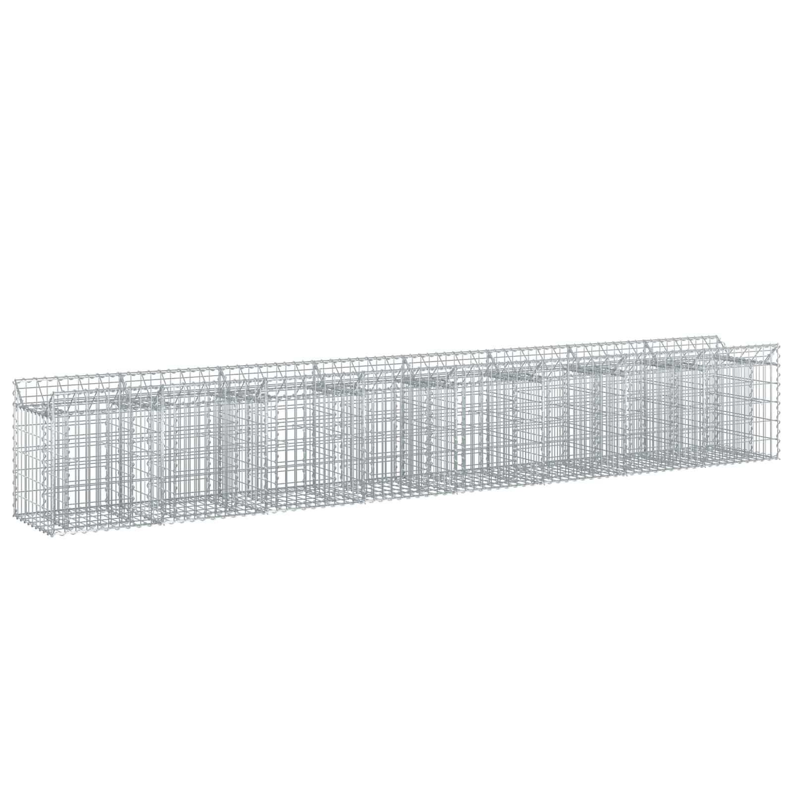 Gabionen-Hochbeet 2 pcs Silber