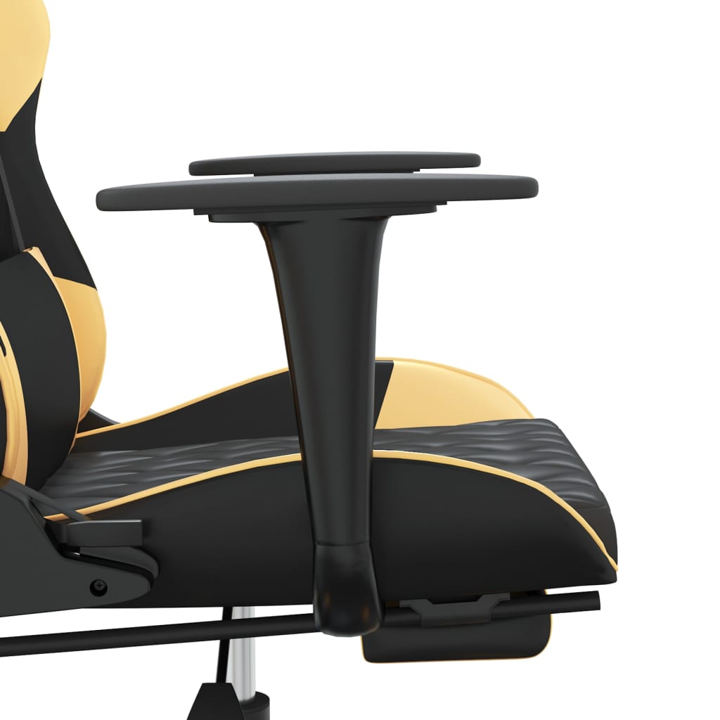 Gaming-Stuhl mit Massagefunktion Schwarz und Blau Kunstleder