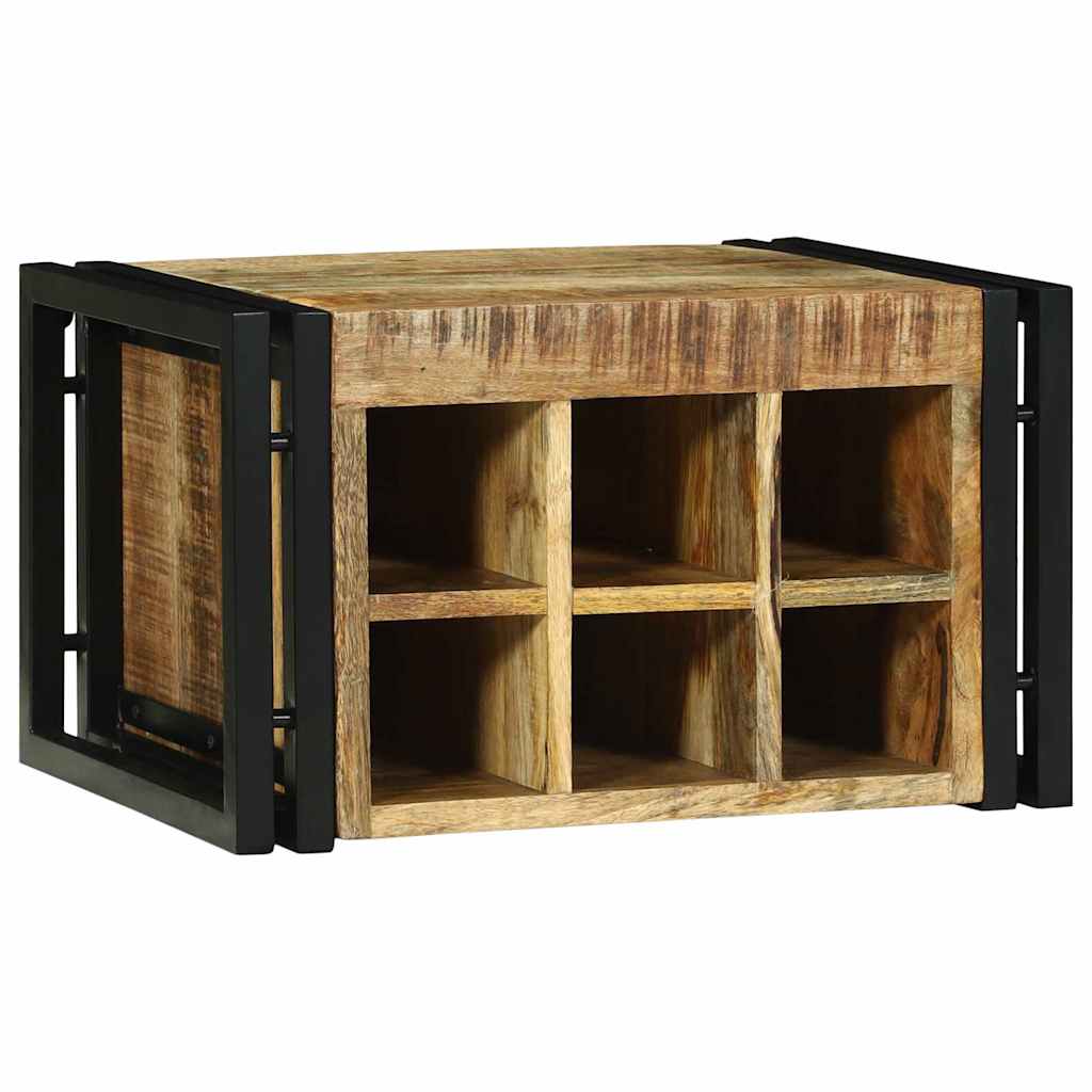 Weinregal Braun und Schwarz 35 x 35 x 39 cm Massivholz Mango