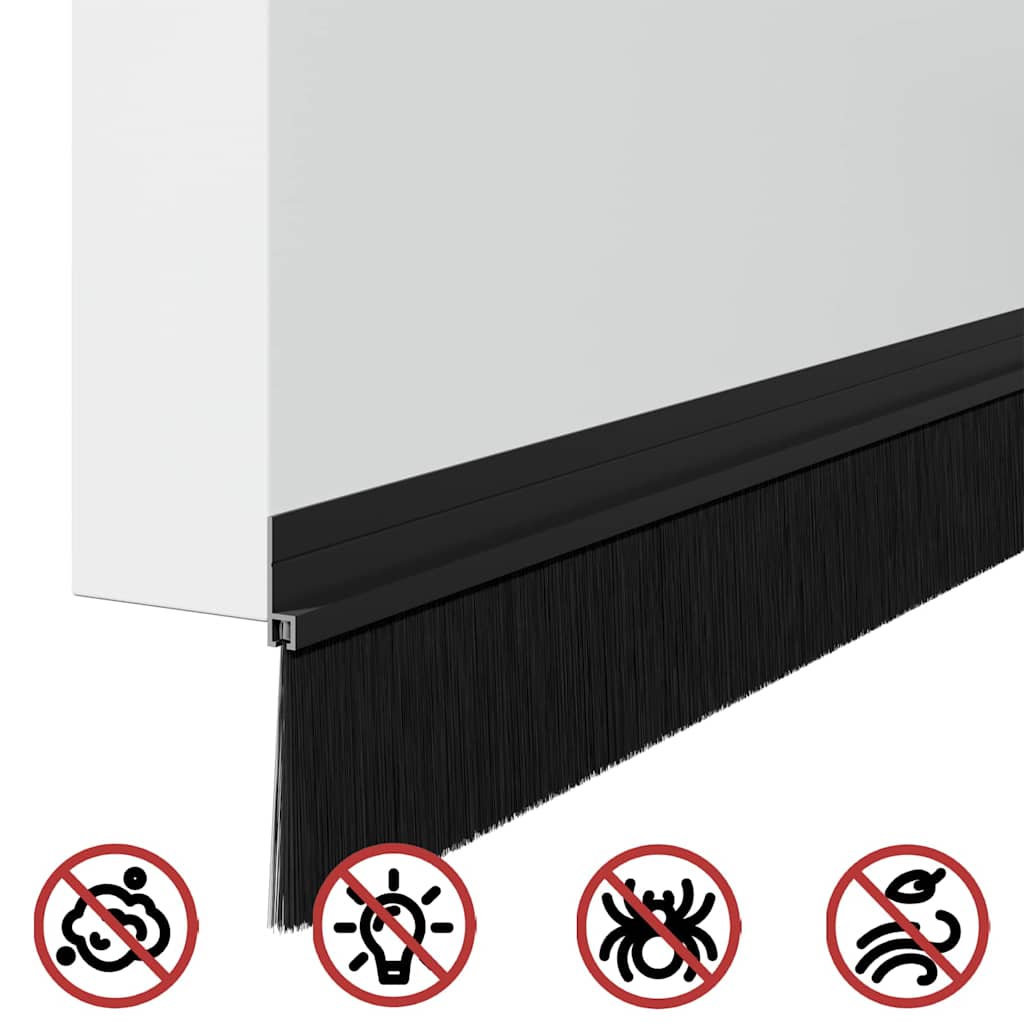 Selbstklebende Türbürstendichtungen 2 pcs Braun 100 cm