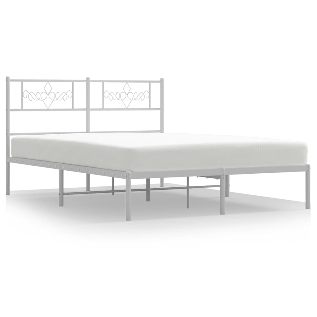 Bettgestell mit Kopfteil Metall Schwarz 100x190 cm