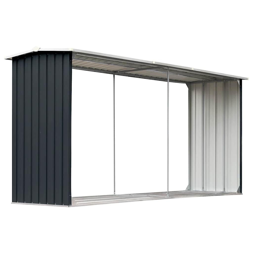 Brennholzlager aus verzinktem Stahl 330 x 92 x 153 cm Grau