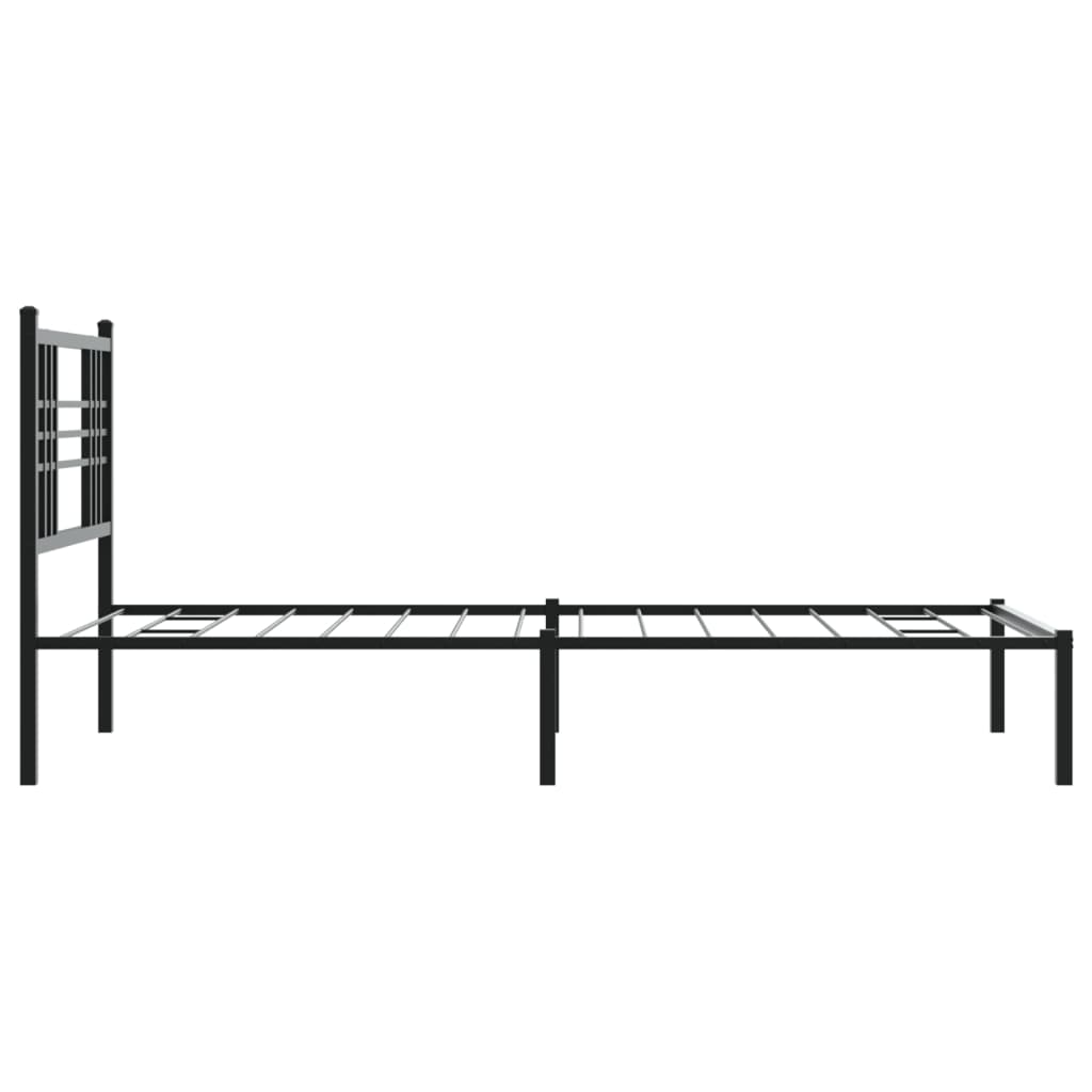Bettgestell mit Kopf- und Fußteil Metall Schwarz 90x200 cm