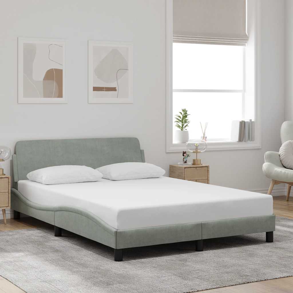 Bettgestell "Dover" Hellgrau 80x200 cm Samt