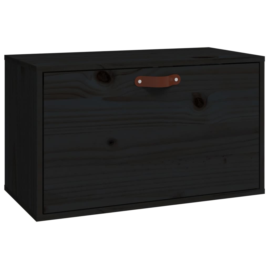 Wandschrank Grau 60x30x35 cm Massivholz Kiefer