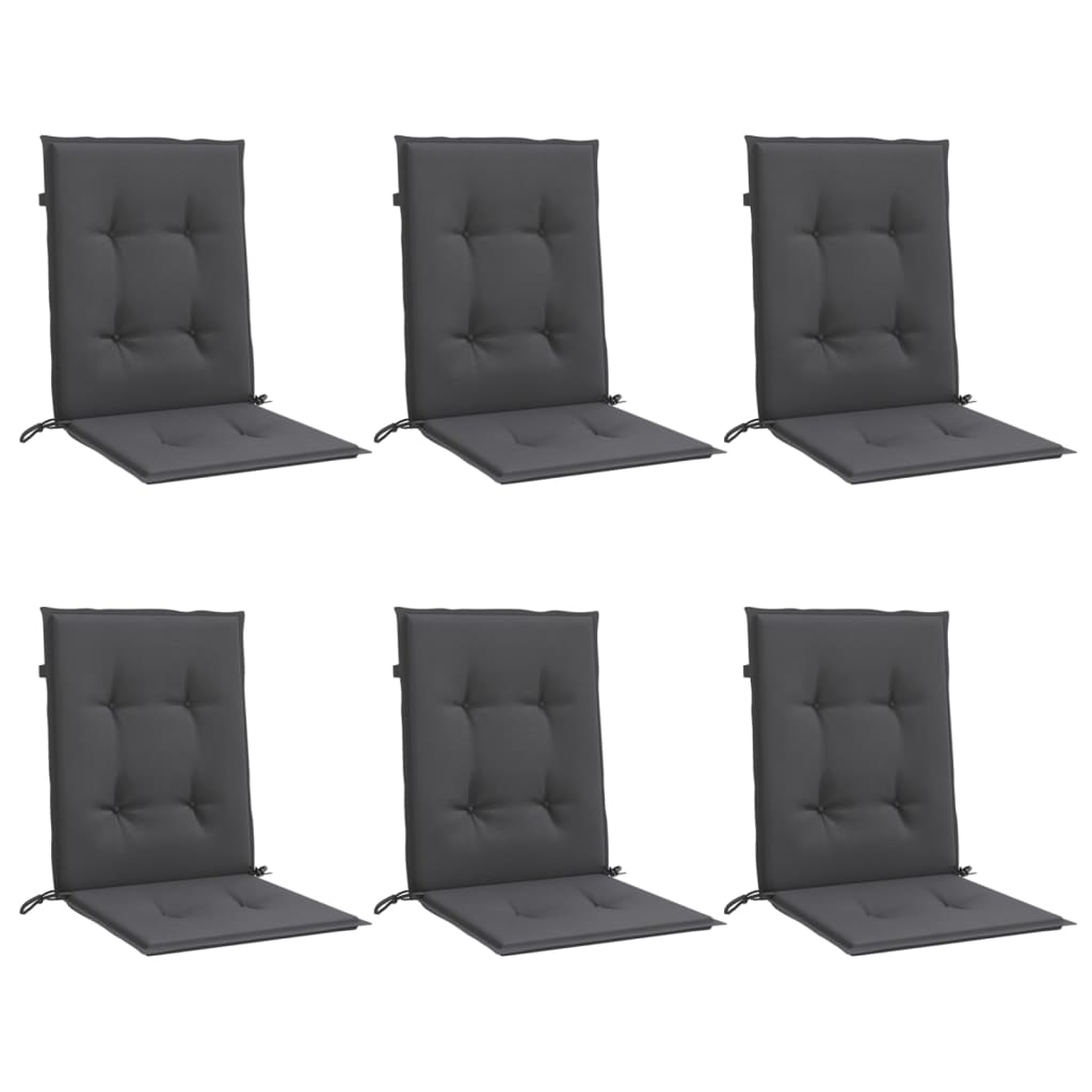 Niedriglehner-Auflagen 2 Stk Melange Anthrazit 100x50x7cm Stoff