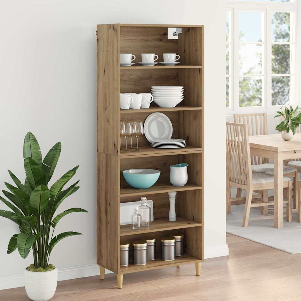 Highboard Altholz 69,5 x 32,5 x 180 cm Holzwerkstoff