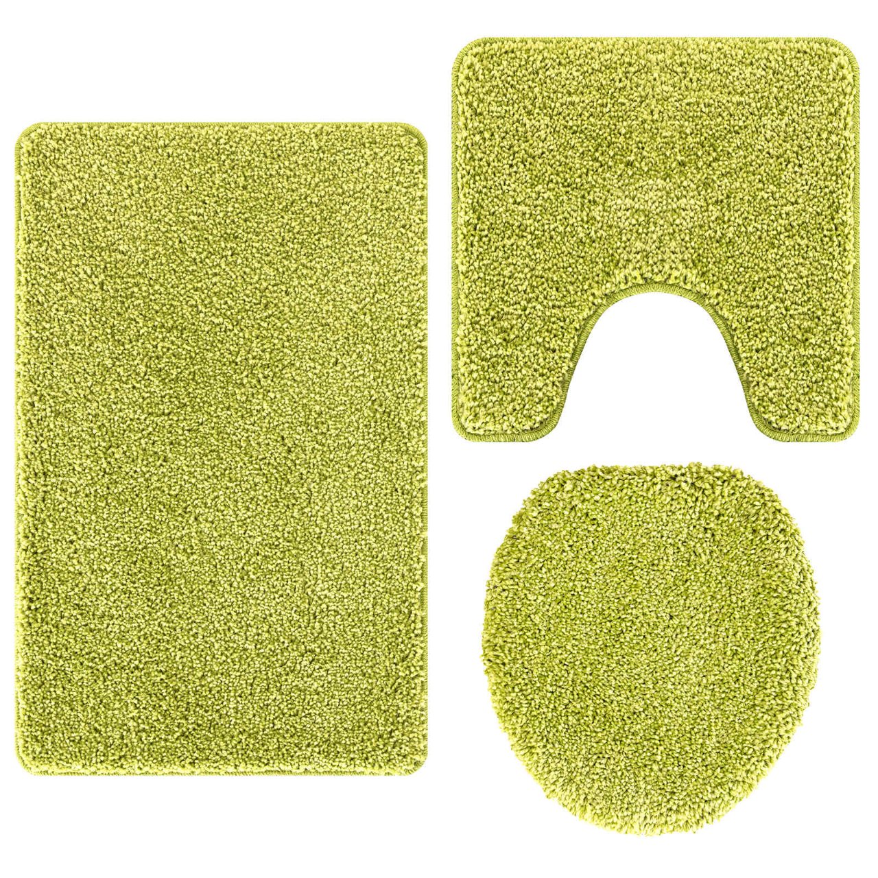 Anti-Rutsch Badematten-Set 3 pcs Grau PP