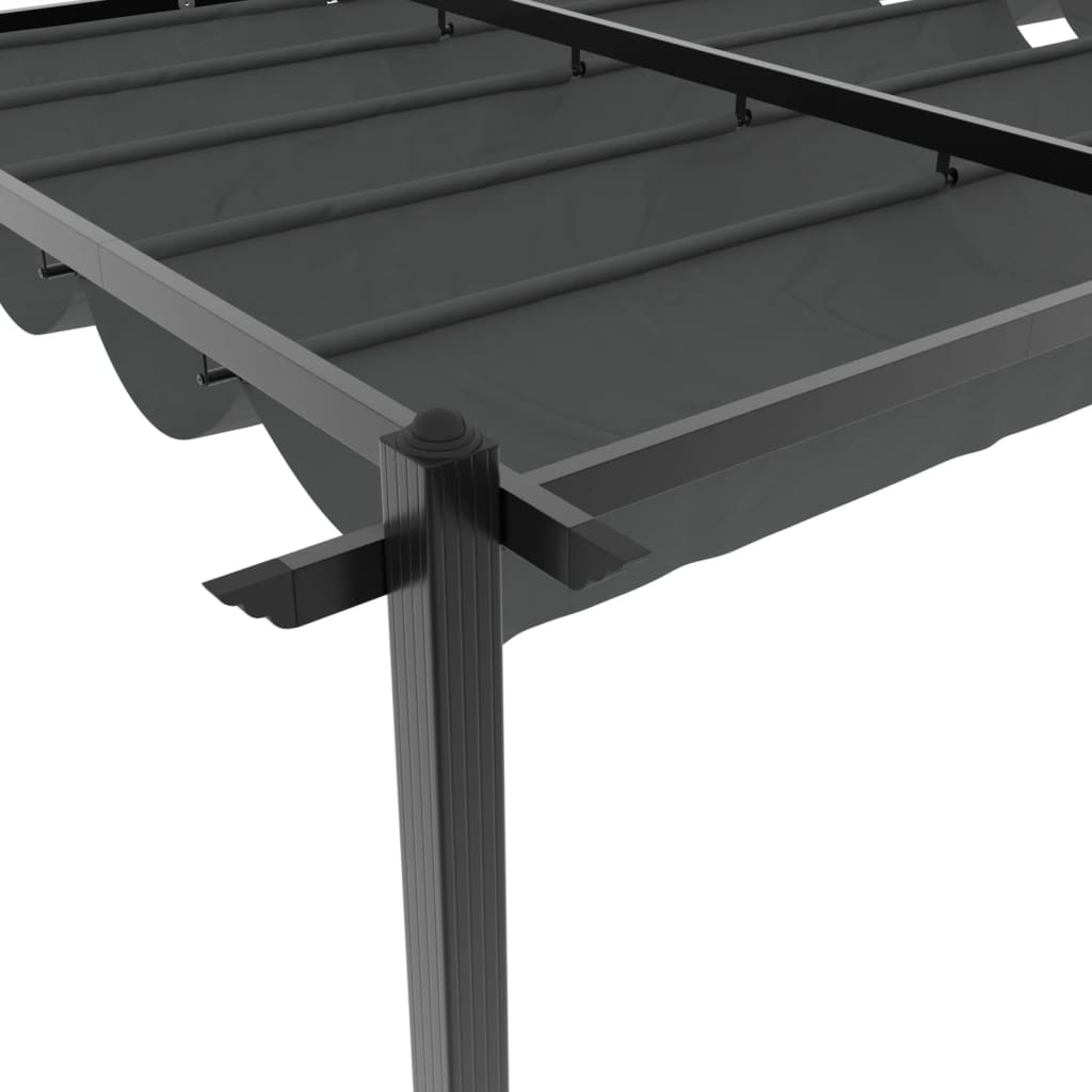 Gartenpavillon mit Ausziehbarem Dach Creme 3x6 m Aluminium
