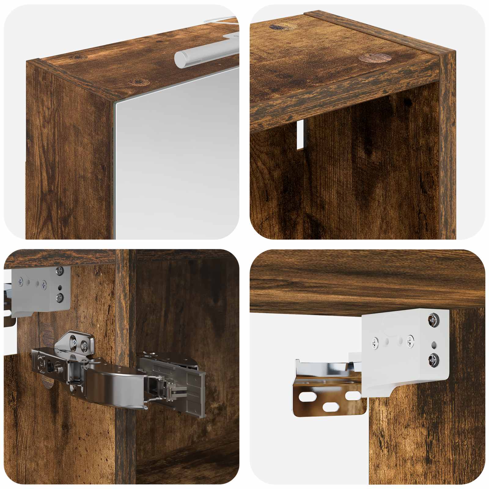 Badezimmerschrank-Set 3 pcs 80 x 10,5 x 50 cm Holzwerkstoff