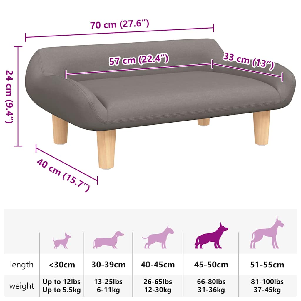 Hundebett Creme 70x40x24 cm Stoff
