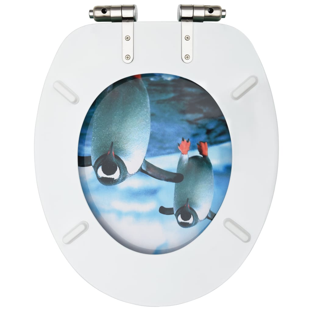 Toilettensitz MDF Deckel mit Absenkautomatik Design Weiß
