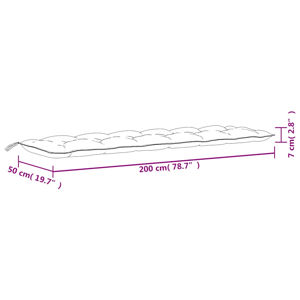 Gartenbank-Auflage Anthrazit 100x(50+50)x7 cm Oxford-Gewebe