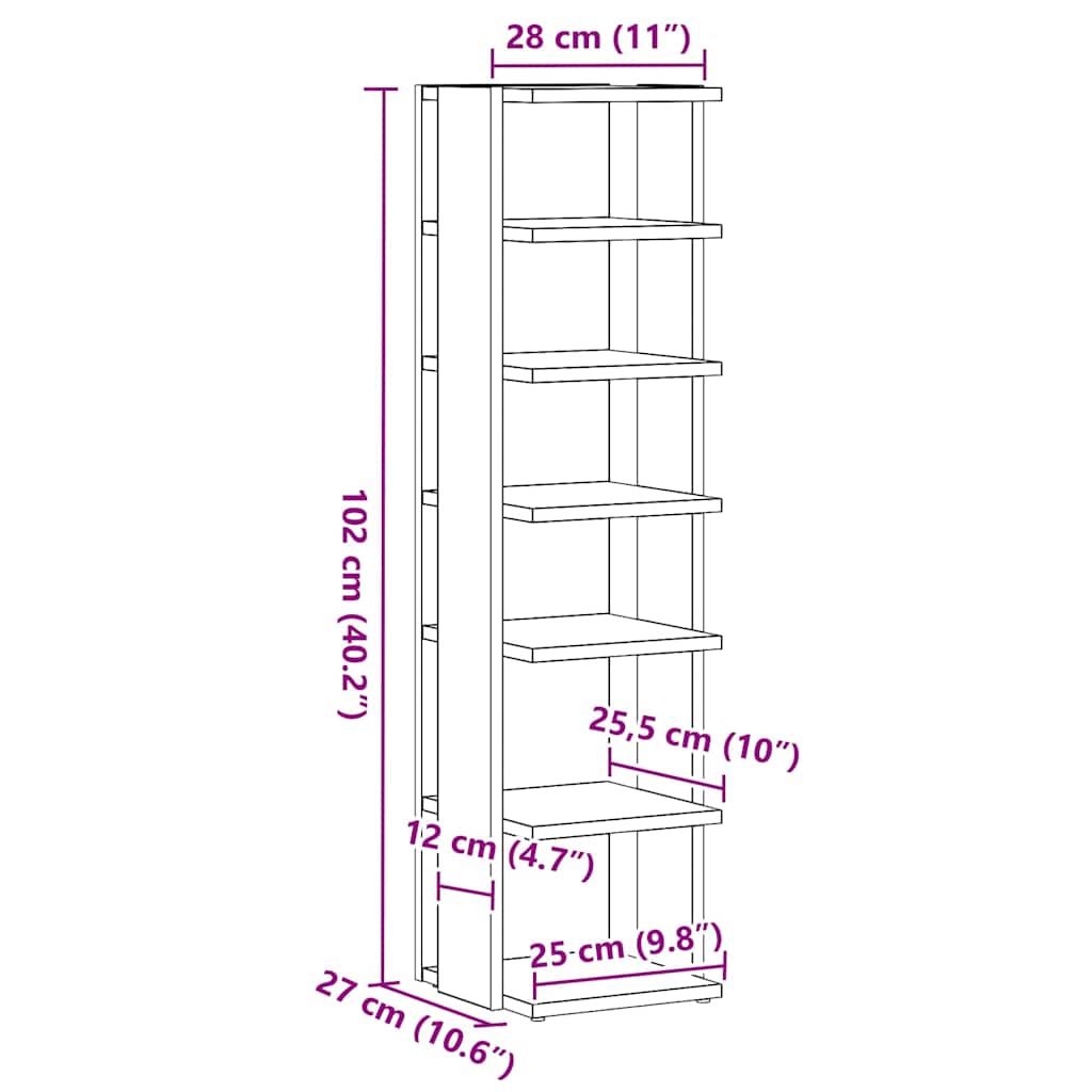 Schuhschrank Weiß 27,5x27x102 cm Holzwerkstoff