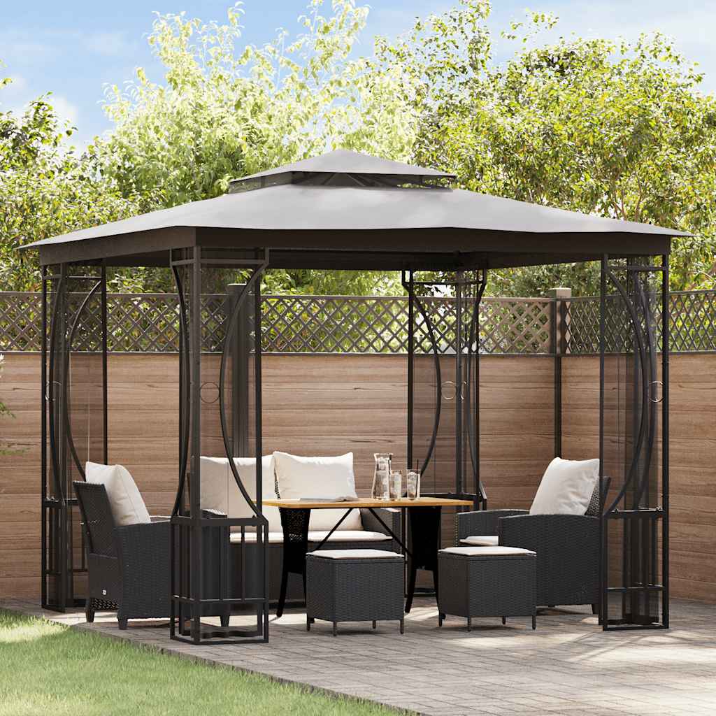 Pavillon mit Netz 300x300x265 cm Creme