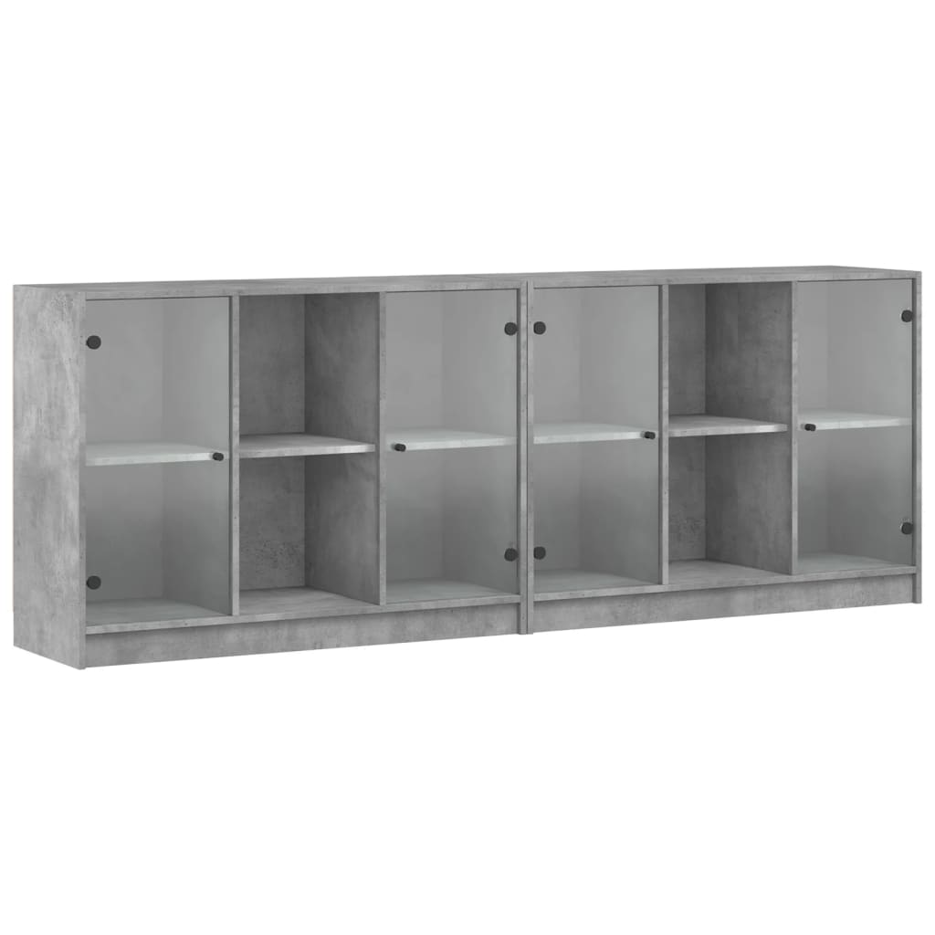 Bücherschrank mit Türen Weiß 204x37x75 cm Holzwerkstoff