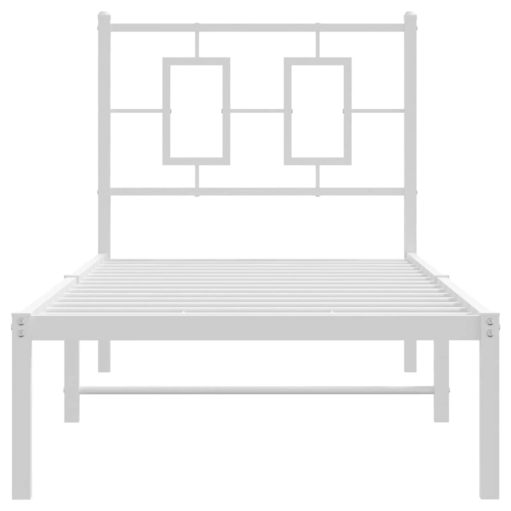 Bettgestell mit Kopf- und Fußteil Metall Weiß 180x200 cm