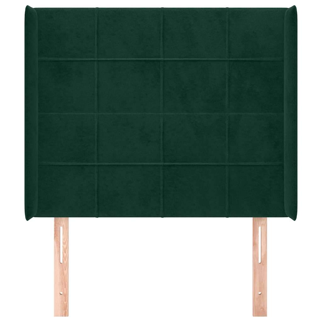 Kopfteil mit Ohren Dunkelblau 93x16x78/88 cm Samt