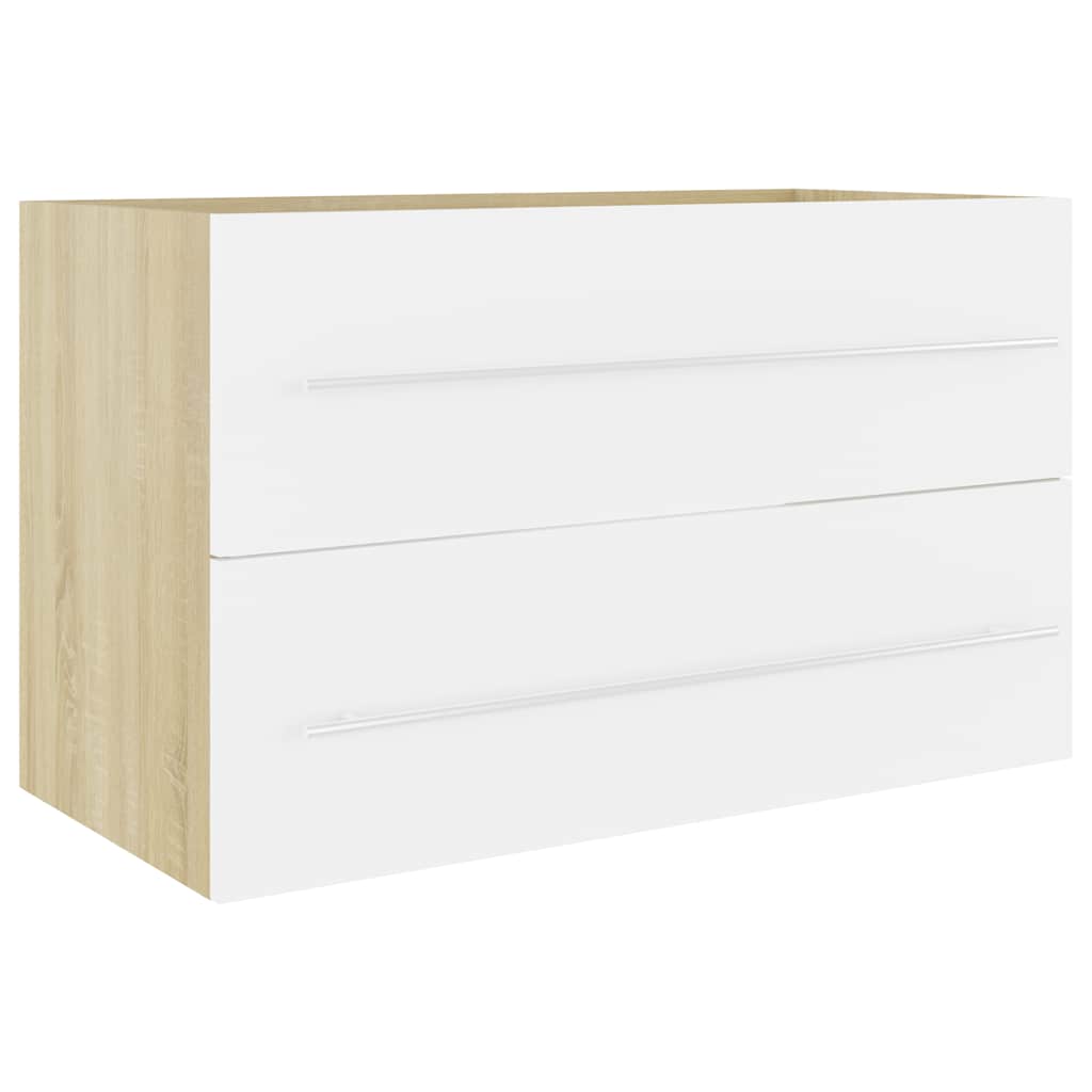2-tlg. Badmöbel-Set Grau Holzwerkstoff