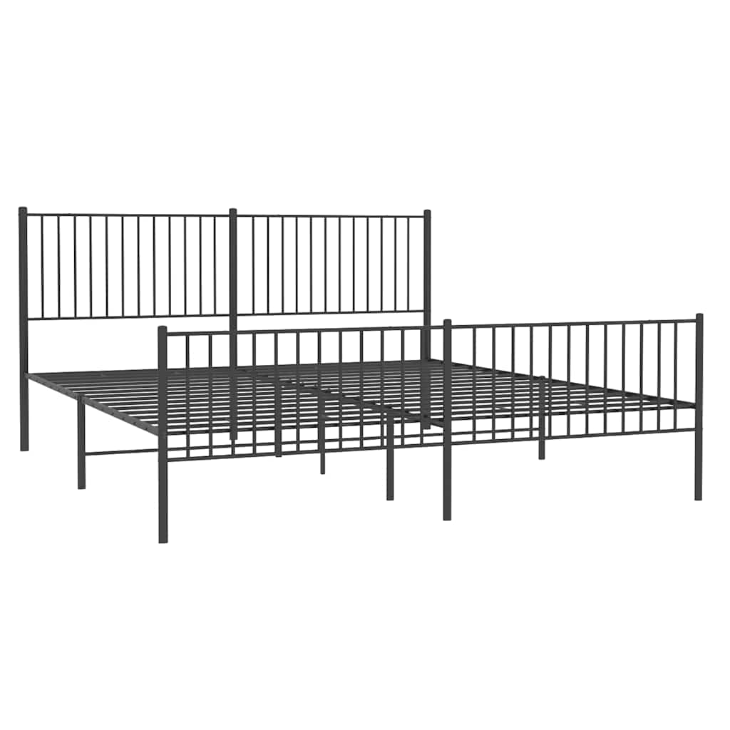 Bettgestell Metall Schwarz 75x190 cm