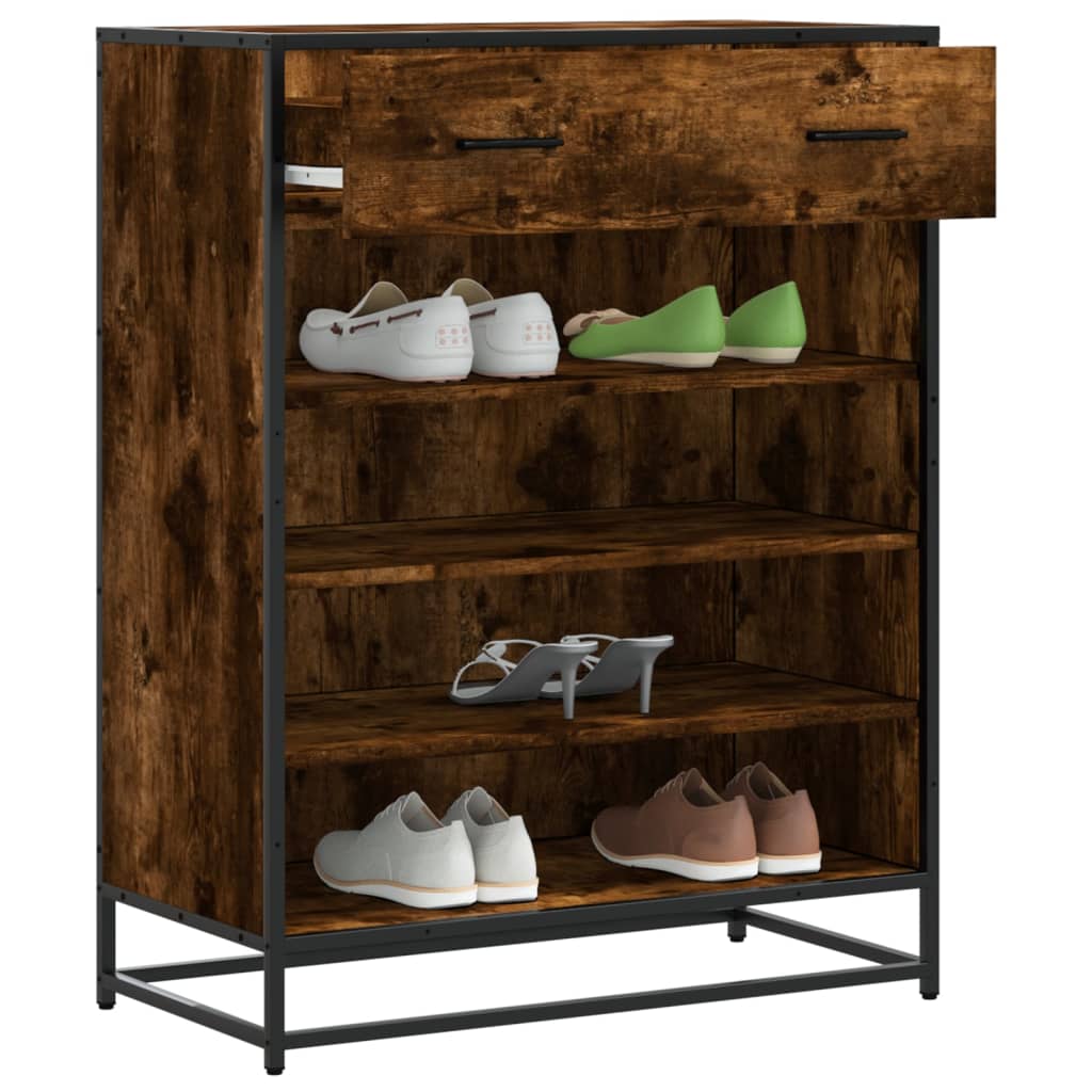 Schuhschrank Schwarz 75x38x97,5 cm Holzwerkstoff Metall