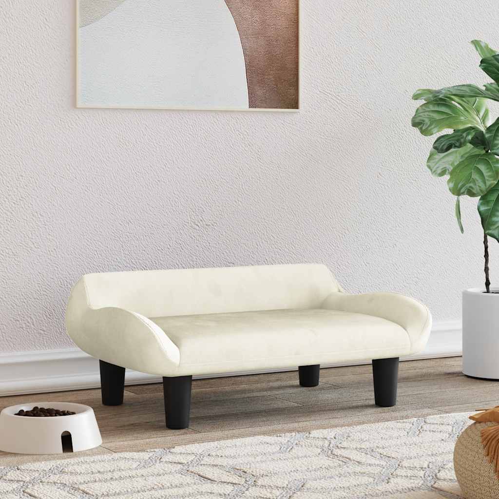 Hundebett Creme 70x40x24 cm Stoff