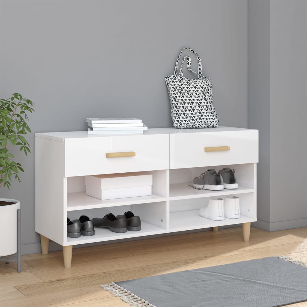 Schuhschrank Weiß 102x35x55 cm Holzwerkstoff