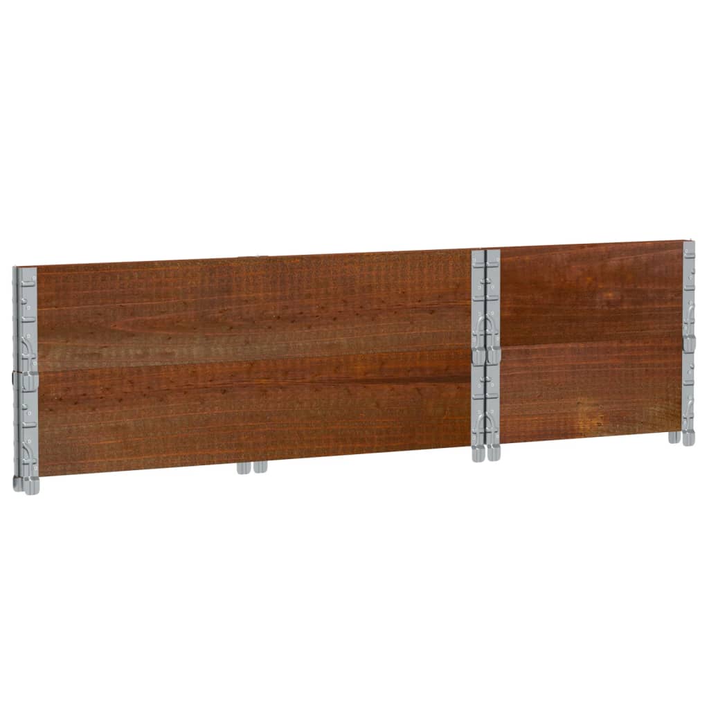 Paletten-Aufsatzrahmen Schwarz 80x60 cm Massivholz Kiefer