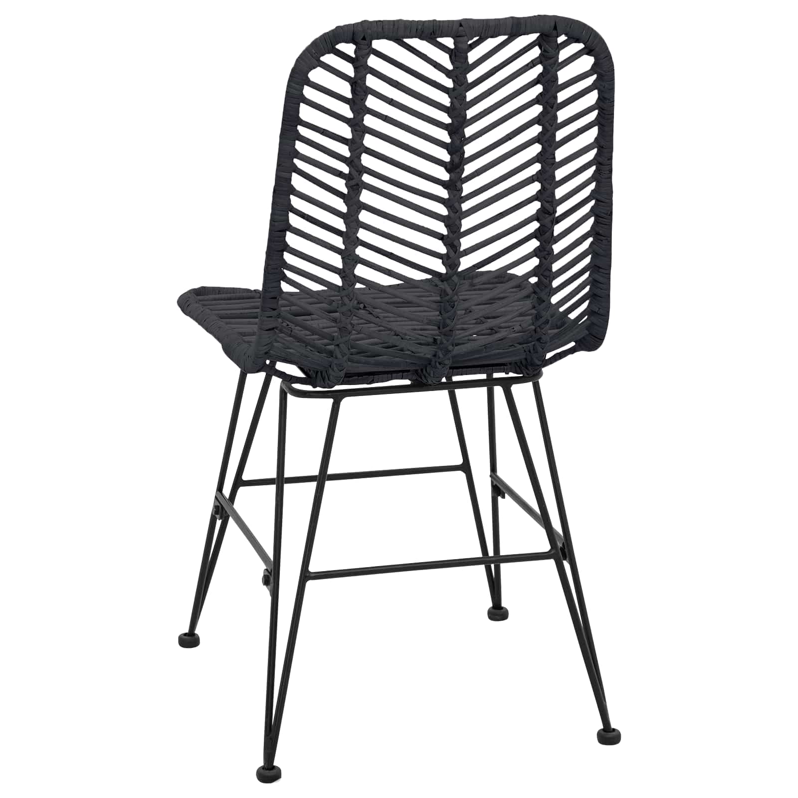 Esszimmerstuhl 2 pcs Rattan und Eisen Natur 44,5 x 54,5 x 85 cm