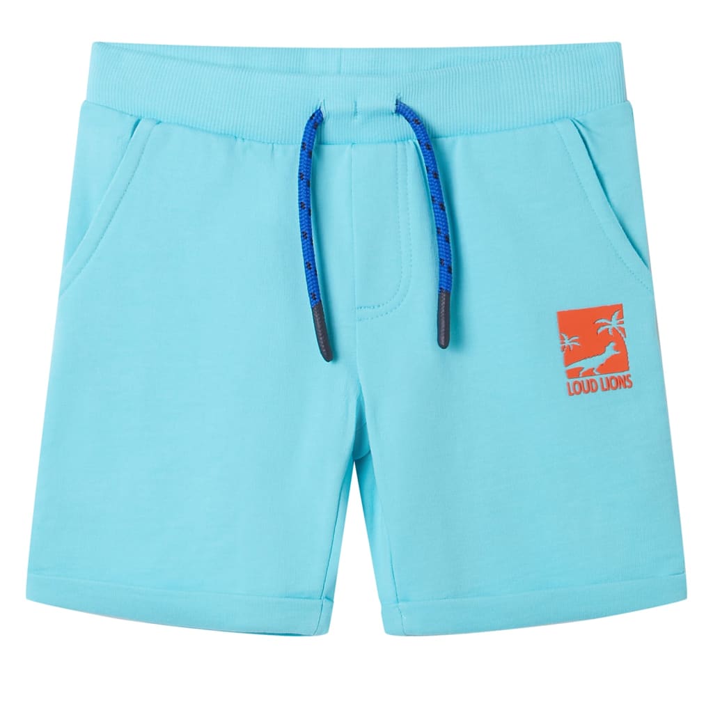 Kindershorts mit Kordelzug Blau Melange 116